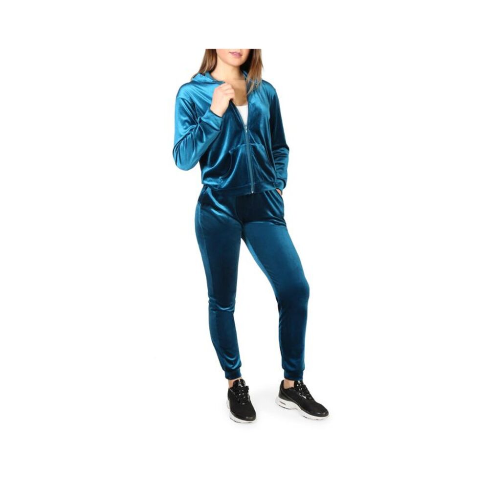 Bodyboo Solid Colour Zip-Up Tracksuit with Long Sleeves and 4 External Pockets